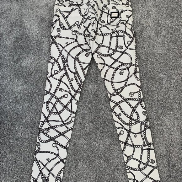 Michael Kors Chain Print White Jean Size 4 - Picture 5 of 5